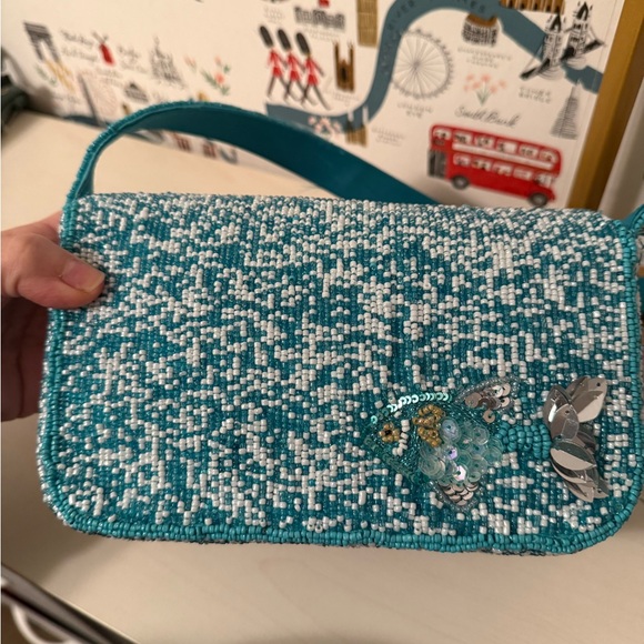 Stylish Blue Beaded Fish Women's Bag Viral - Picture 5 of 8
